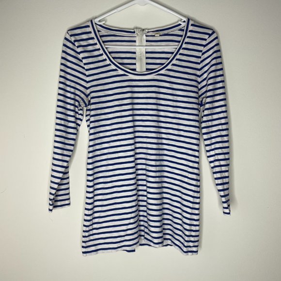 J. Crew Blue and White Striped Shirt - Picture 1 of 7
